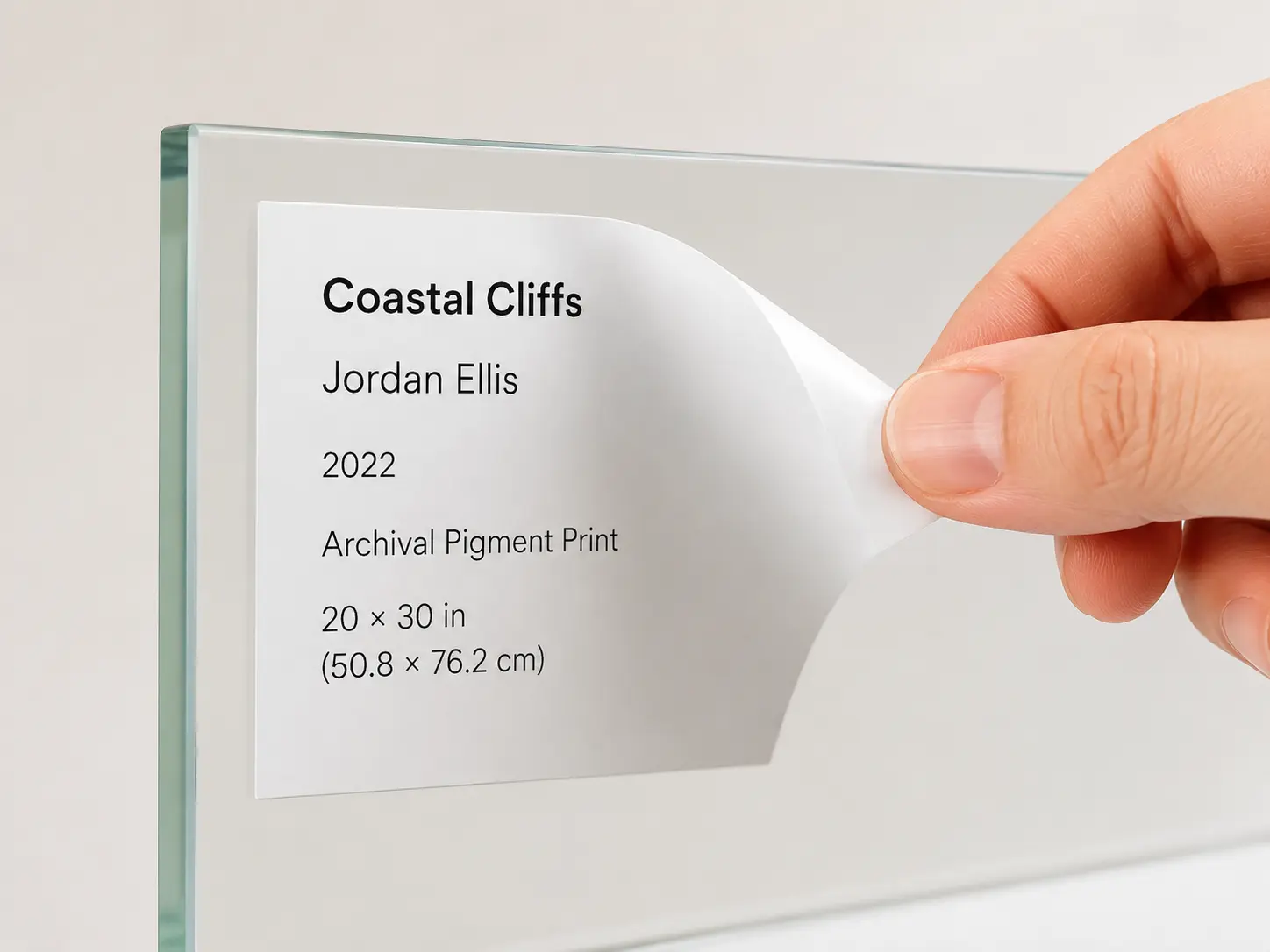 Removable label material used for gallery and museum displays.webp